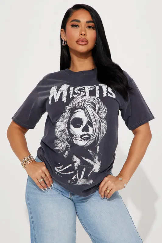 Misfits Washed Tshirt - Charcoal/combo sold by Fashion Nova