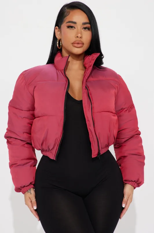 Take Me To A Galaxy Puffer Jacket - Pink sold by Fashion Nova