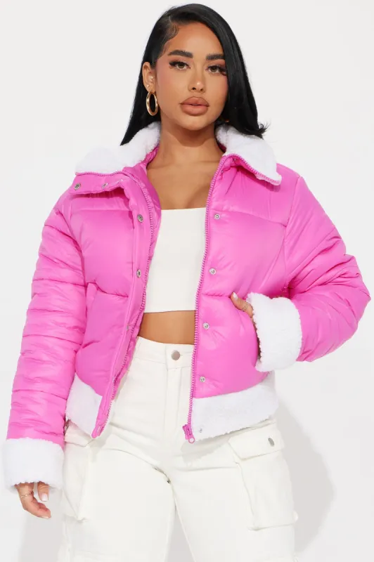 Ain't No Other Puffer Jacket - Fuchsia made by Fashion Nova