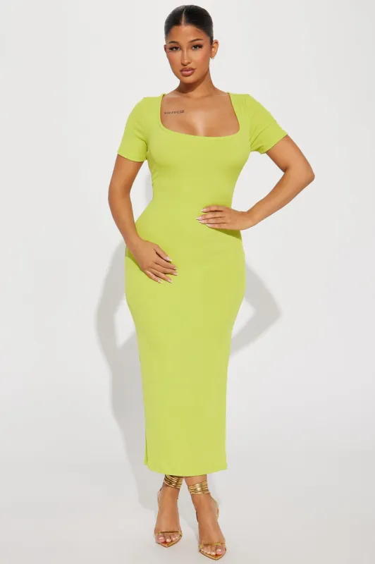 Maeve Short Sleeve Maxi Dress - Lime sold by Fashion Nova