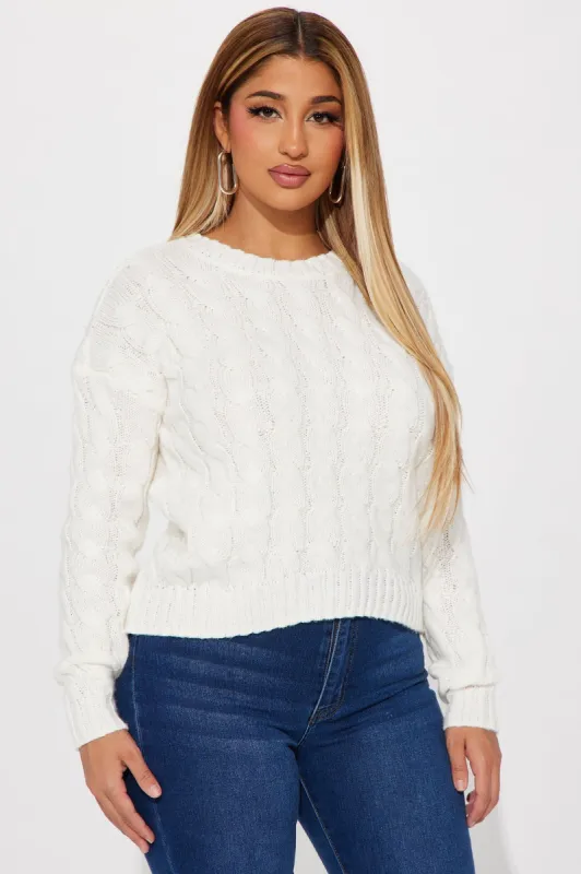 Serenity Cable Knit Sweater - Ivory sold by Fashion Nova