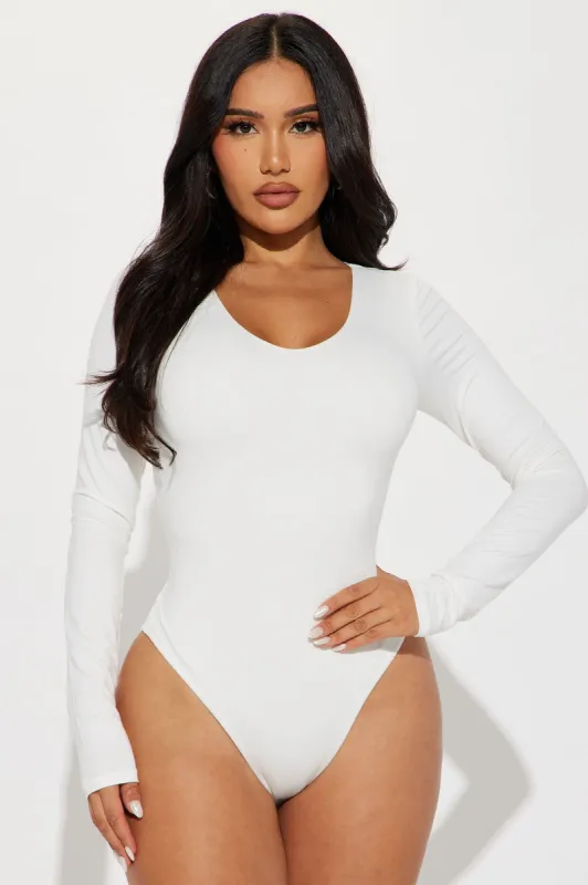 Myra Double Lined Bodysuit - White sold by Fashion Nova