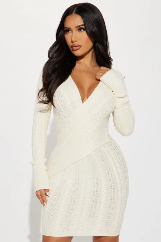 Chloe Sweater Mini Dress - Cream sold by Fashion Nova