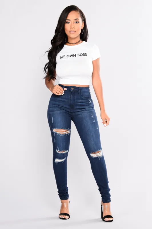 Desirae Skinny Jeans - Dark Denim sold by Fashion Nova