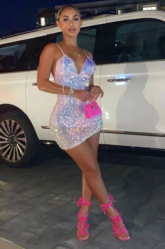 Keep Your Shine Sequin Mini Dress - Blush sold by Fashion Nova
