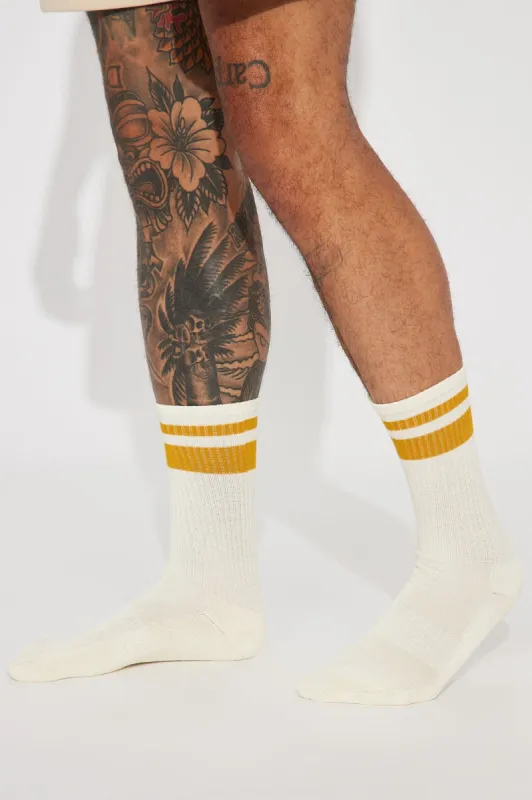 Double Stripe Socks - Yellow sold by Fashion Nova
