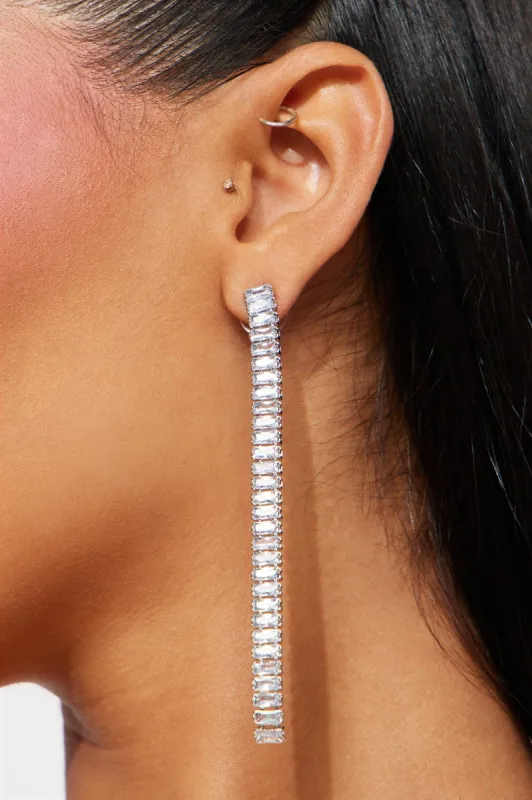 Straight To It Earrings - Silver sold by Fashion Nova