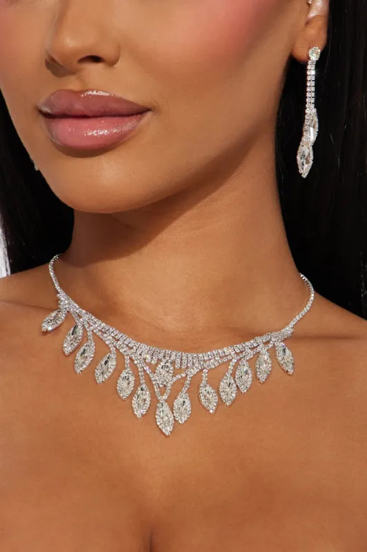I Deserve It All Necklace And Earring Set - Silver sold by Fashion Nova