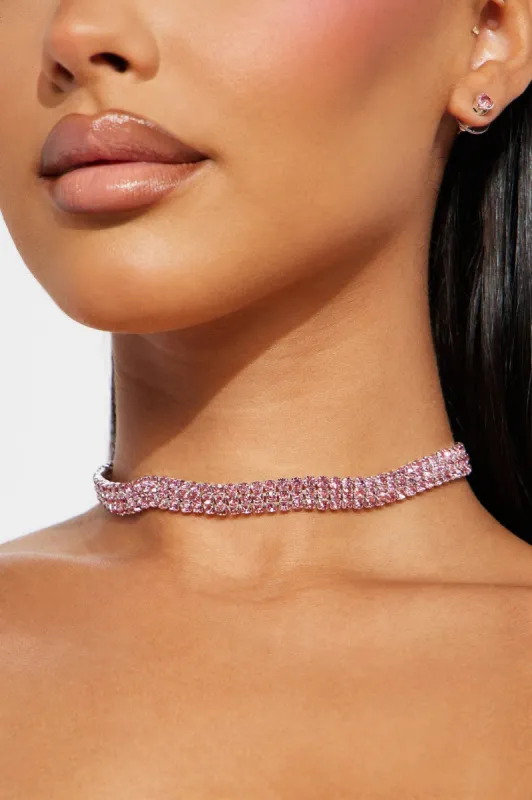 Bad And Boozy Necklace And Earring Set - Pink sold by Fashion Nova