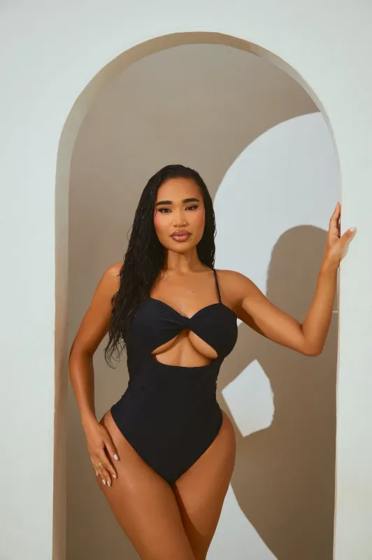 Liz Twist 1 Piece Swimsuit - Black sold by Fashion Nova