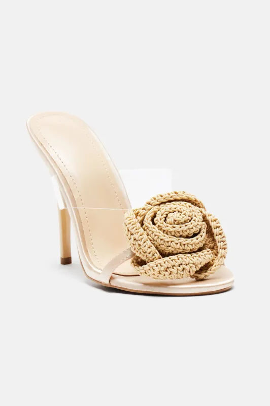 Roses For You Mules - Beige sold by Fashion Nova