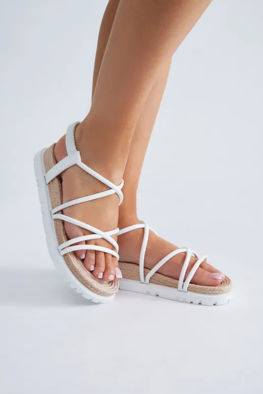 Alaia Flat Sandals - White sold by Fashion Nova