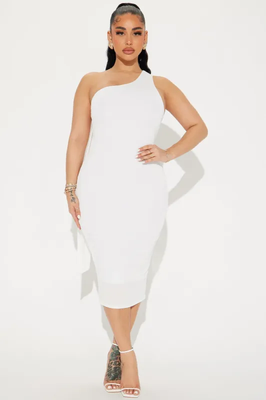 All Mine Midi Dress - White sold by Fashion Nova