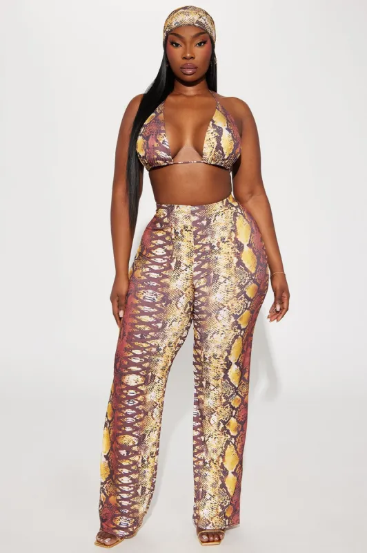 Always Hot 3 Piece Pant Set - Yellow/combo sold by Fashion Nova