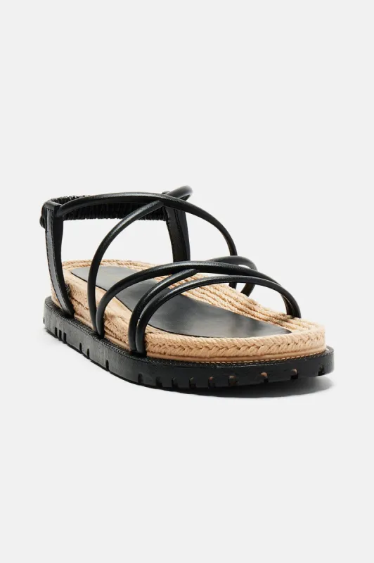 Alaia Flat Sandals - Black sold by Fashion Nova