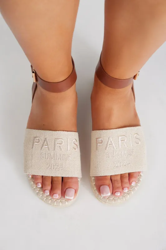 Stayin' Close Flat Sandals - Beige sold by Fashion Nova