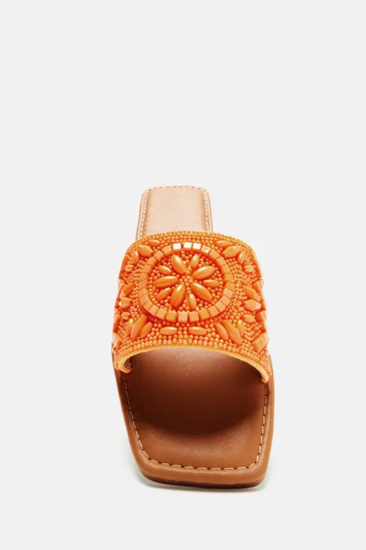 Vacation Vibes Beaded Sandals - Orange sold by Fashion Nova