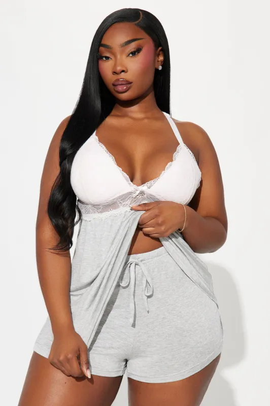 What A Dream PJ Short Set - Heather Grey sold by Fashion Nova