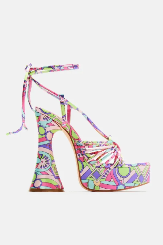 Feelin' It Heeled Sandals - Multi Color sold by Fashion Nova