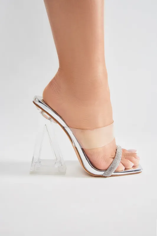 Mine For The Weekend Heeled Sandals - Silver sold by Fashion Nova