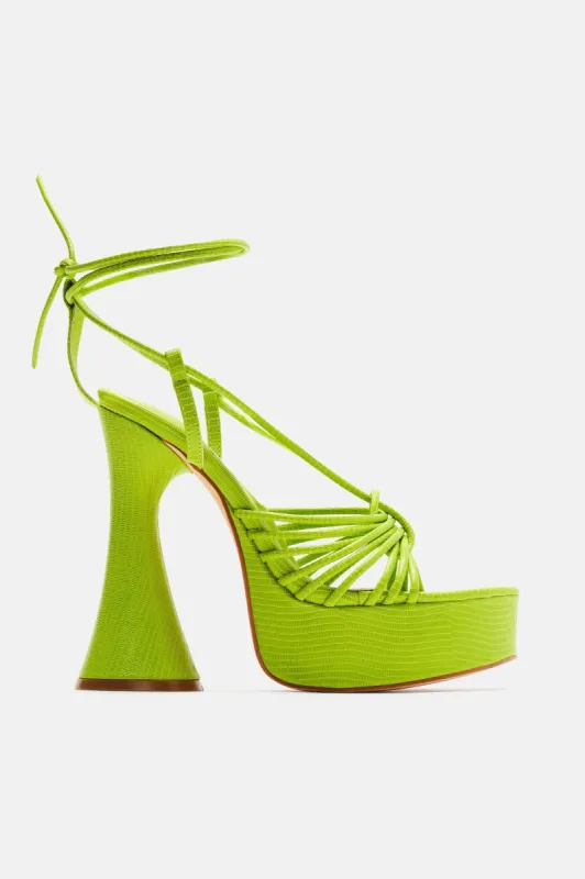 Feelin' It Heeled Sandals - Green sold by Fashion Nova