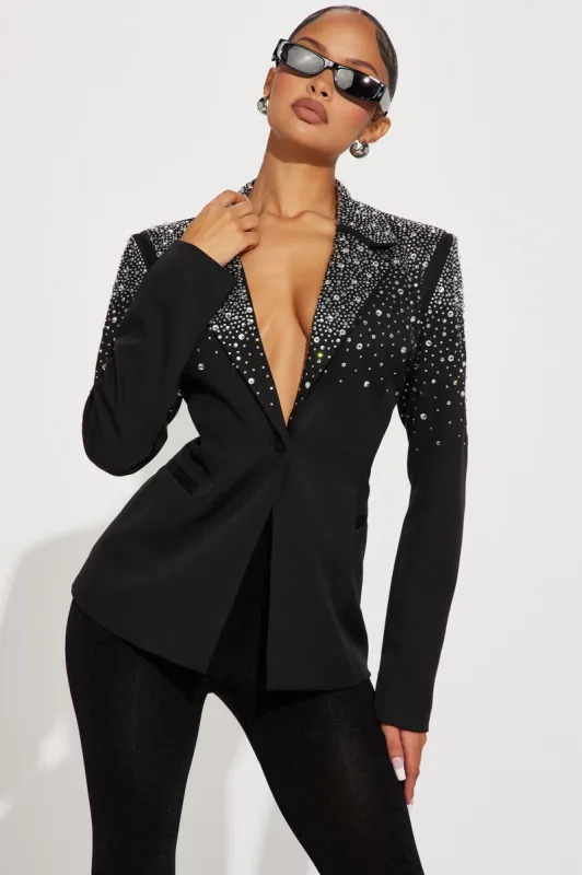 Front And Center Blazer - Black sold by Fashion Nova