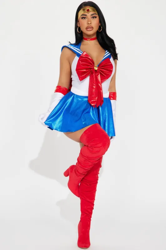 Moon Power Princess 5 Piece Costume Set - White/combo sold by Fashion Nova