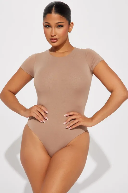 Samara Double Layered Bodysuit - Taupe sold by Fashion Nova