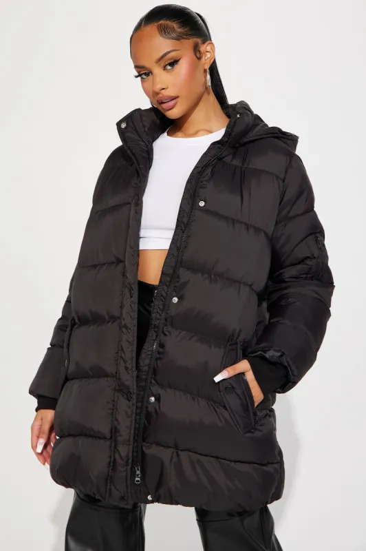 Snow Storm Puffer Jacket - Black sold by Fashion Nova