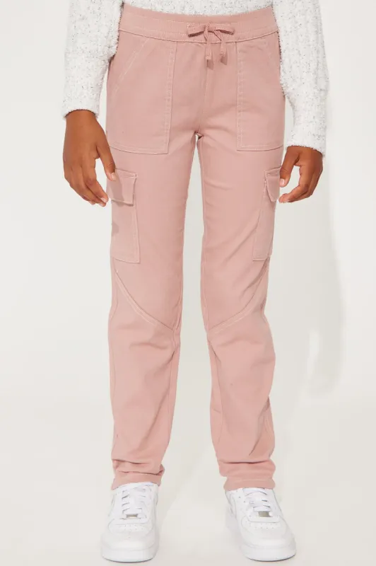 Mini Twill Roll Cuff Cargo Pants - Rose sold by Fashion Nova