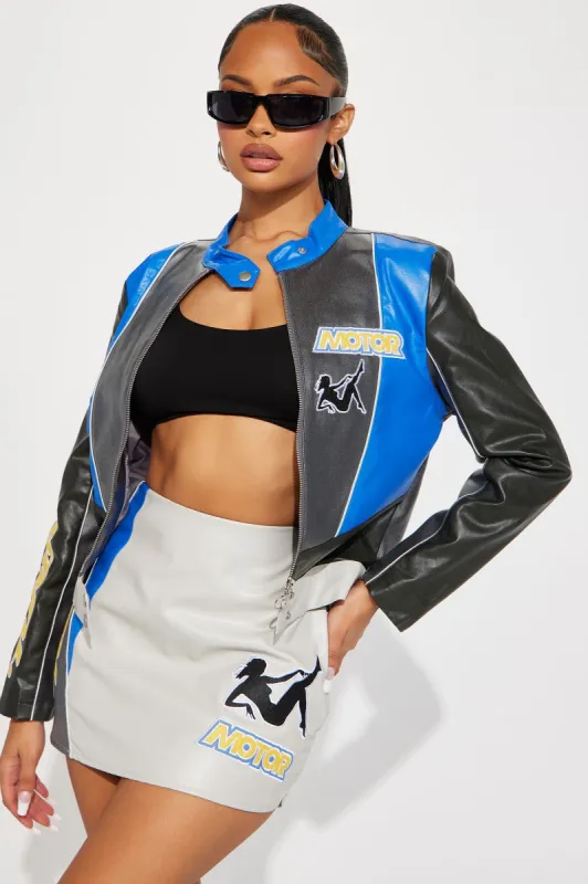 Hop In Mini Skirt Set - Grey/combo sold by Fashion Nova