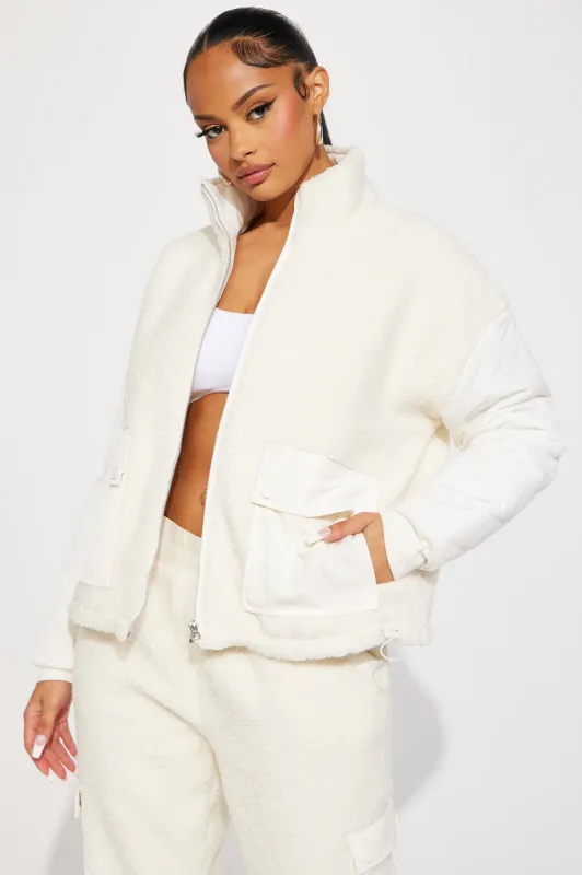 Go With The Wind Sherpa Jacket - Cream sold by Fashion Nova