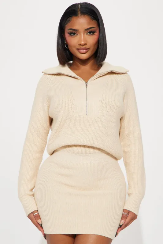 Ashley Sweater Mini Dress - Cream sold by Fashion Nova