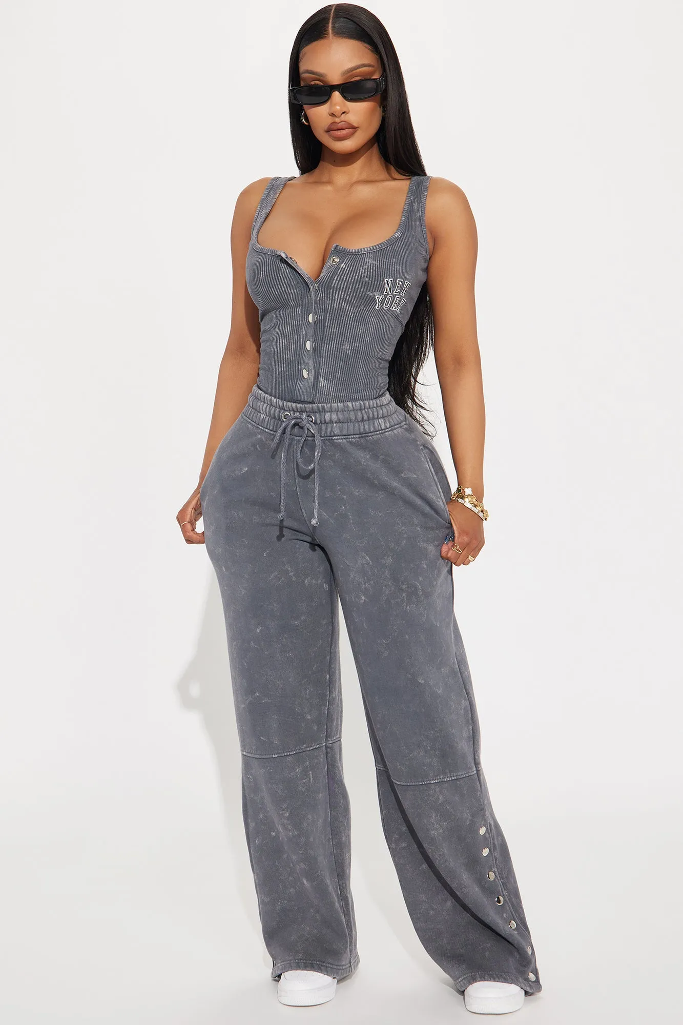 New York Washed Bodysuit - Charcoal sold by Fashion Nova product image thumbnail 2