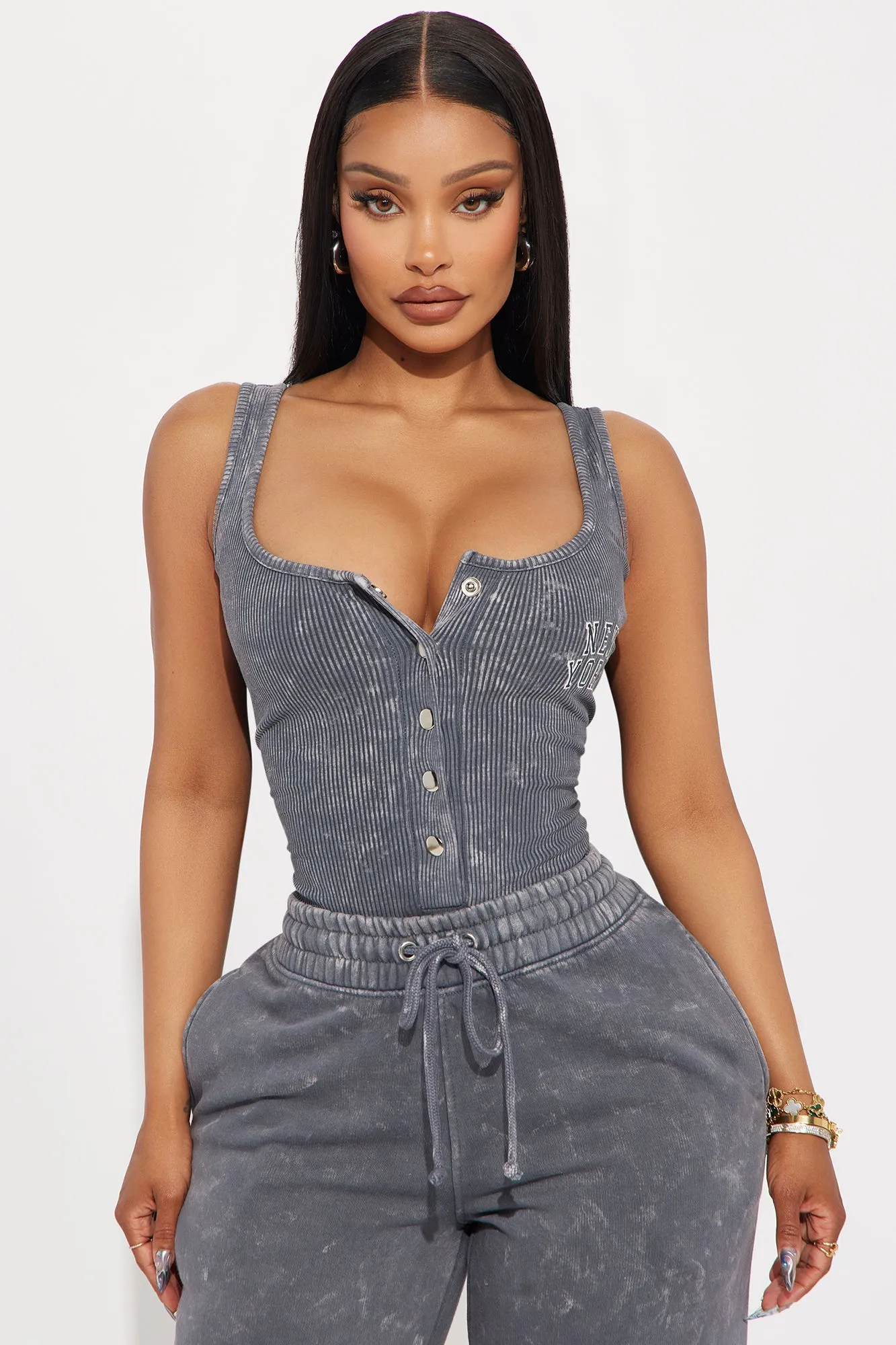 New York Washed Bodysuit - Charcoal sold by Fashion Nova product image thumbnail 3