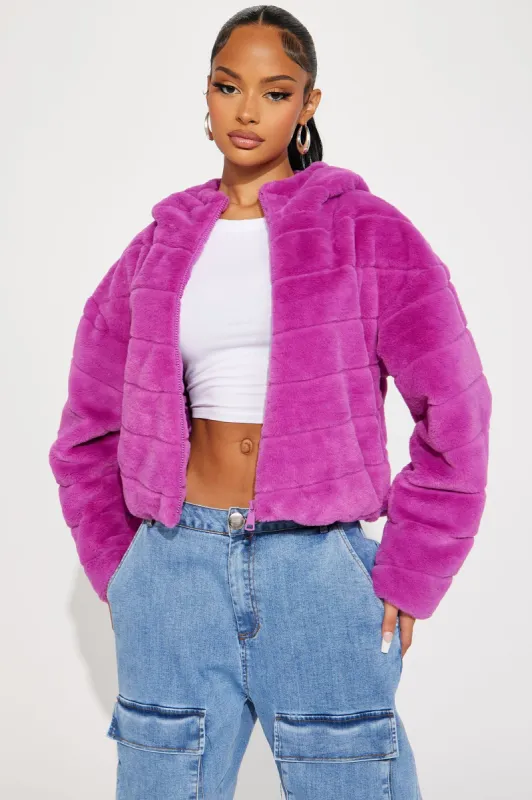 Capture This Faux Fur Jacket - Magenta sold by Fashion Nova