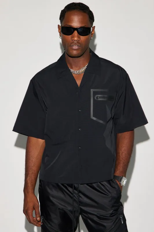 Catch A Body Cropped Button Up Shirt - Black sold by Fashion Nova