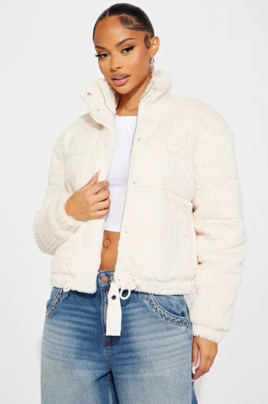 Charlotte Faux Fur Jacket - Cream sold by Fashion Nova