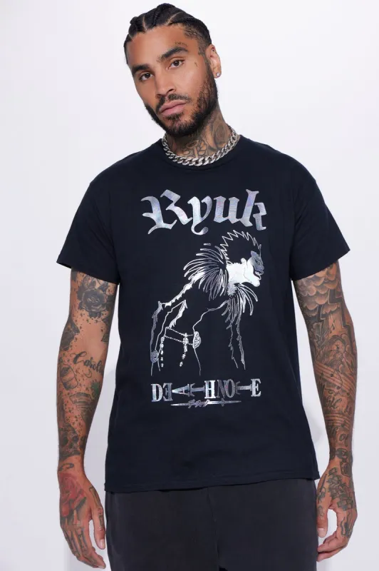 Death Note Ryuk Iridescent Short Sleeve Tee - Black made by Fashion Nova