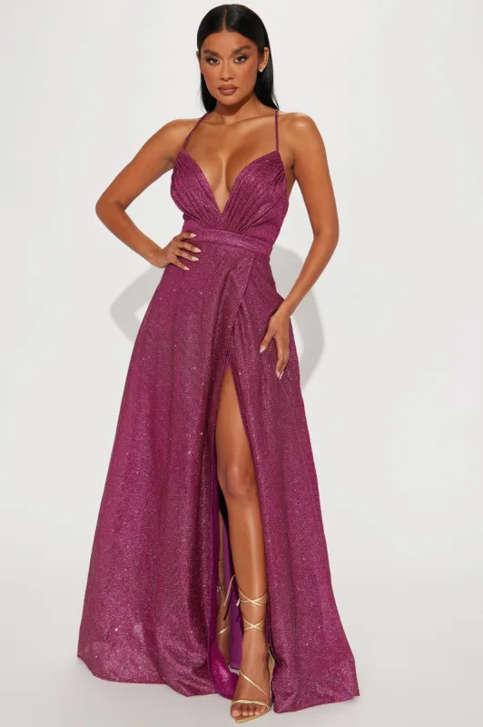 Carolina Glitter Gown - Magenta made by Fashion Nova
