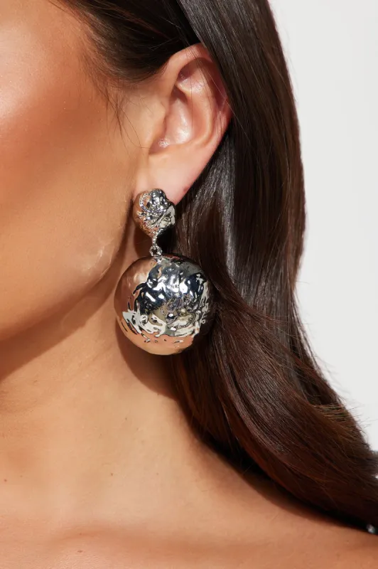 Hardcore Babe Earrings - Silver sold by Fashion Nova