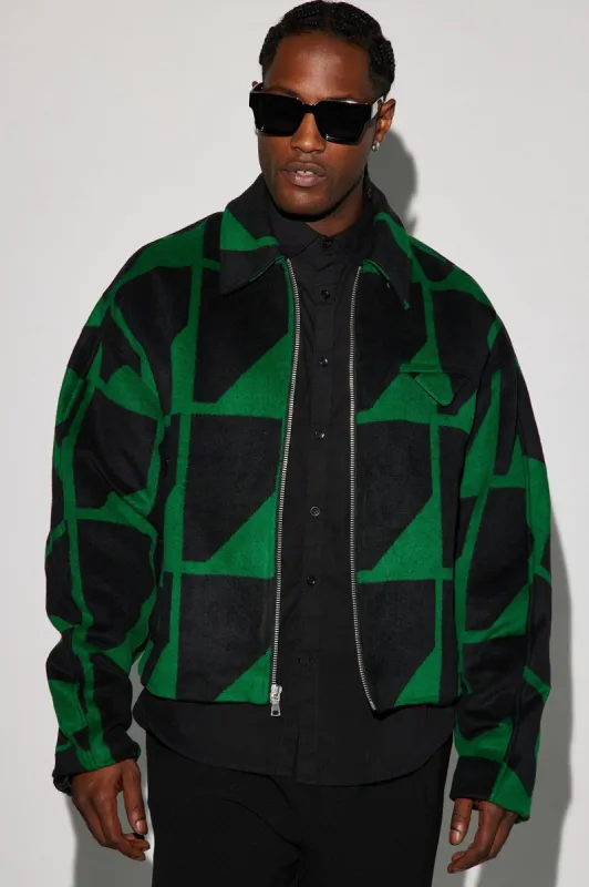 Arnold Felt Jacquard Cropped Jacket - Green sold by Fashion Nova