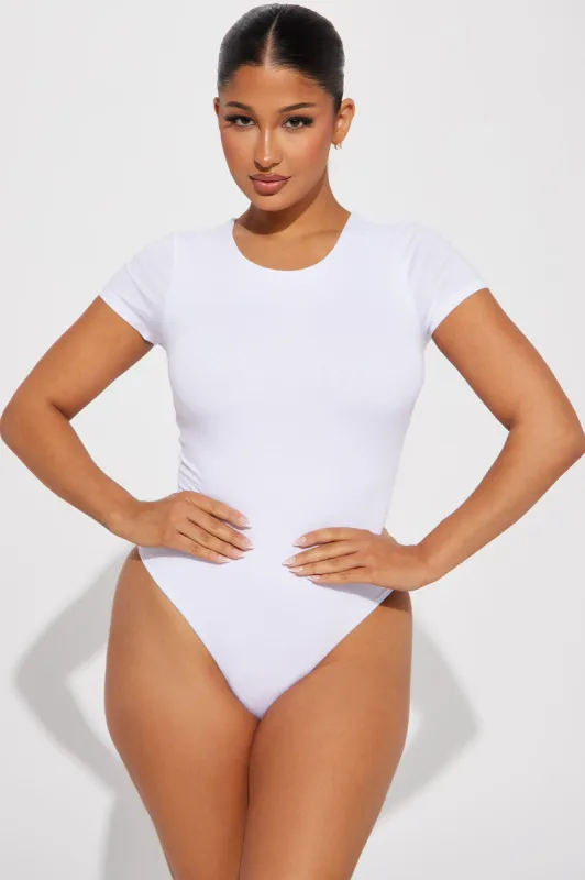 Samara Double Layered Bodysuit - White sold by Fashion Nova