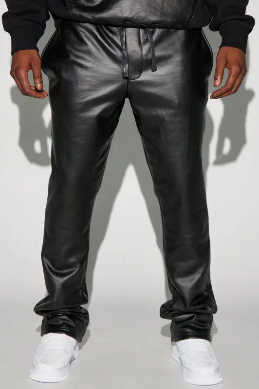 Tyson Waxed Fleece Flare Sweatpants - Black sold by Fashion Nova