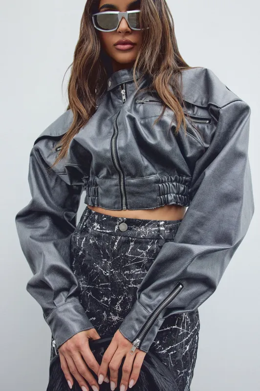 Smooth Ride Faux Leather Moto Jacket - Black sold by Fashion Nova