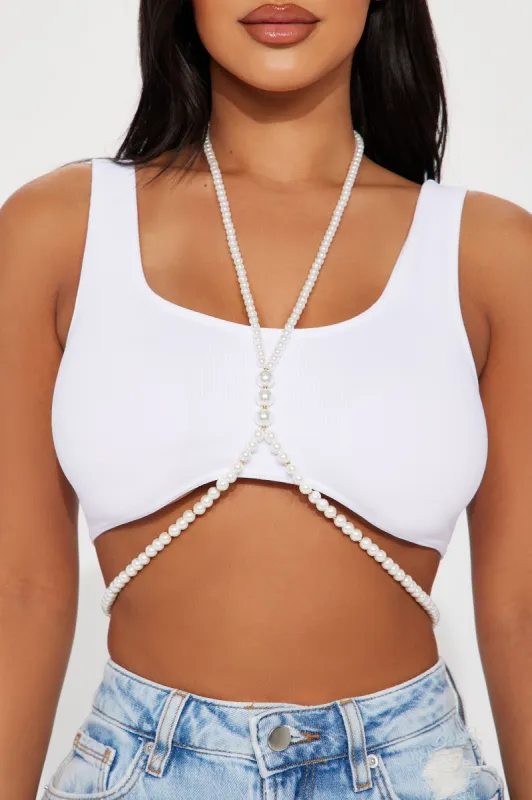 Pretty In Pearls Body Chain - White sold by Fashion Nova
