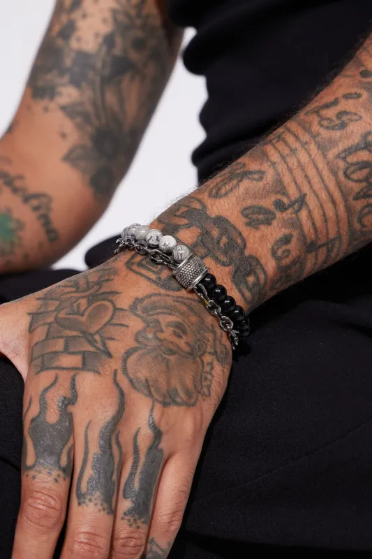 Stay Hungry Bracelet Set - Black/combo sold by Fashion Nova
