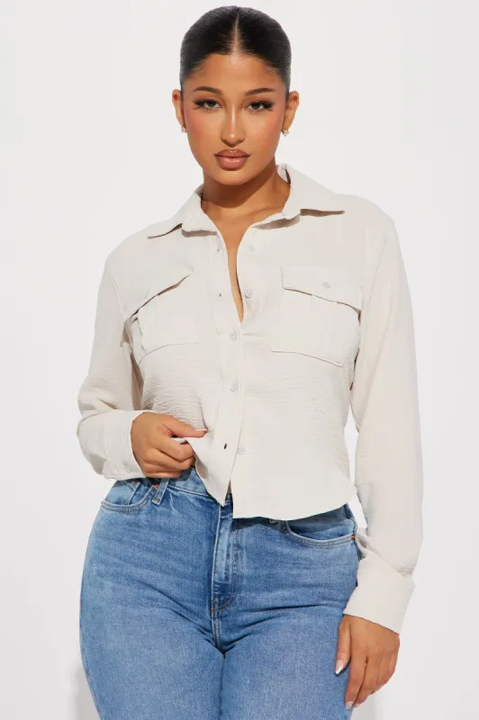 Weekend Warrior Shirt - Stone sold by Fashion Nova