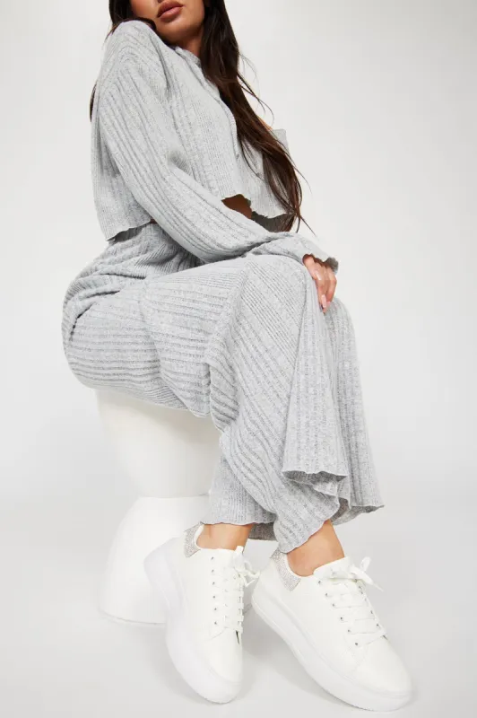 Adeline Embellished Lace Up Sneakers - Silver sold by Fashion Nova