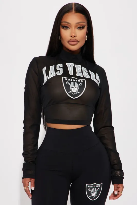 Raiders Halftime Show Crop Top - Black sold by Fashion Nova